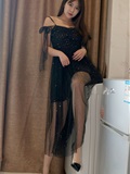 思话  094期 苏羽 – 仙仙的黑色网纱连衣裙(6)