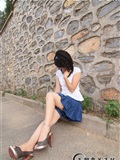 足模亦舒-白衬衫蓝色短裙清纯淑女(17)