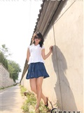 足模亦舒-白衬衫蓝色短裙清纯淑女(7)