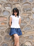 足模亦舒-白衬衫蓝色短裙清纯淑女(8)