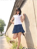 足模亦舒-白衬衫蓝色短裙清纯淑女(2)