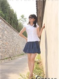 足模亦舒-白衬衫蓝色短裙清纯淑女(18)