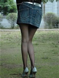超短牛仔裙黑丝袜美女 波斯猫儿Part32(3)