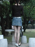 超短牛仔裙黑丝袜美女 波斯猫儿Part32(5)
