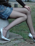超短牛仔裙黑丝袜美女 波斯猫儿Part32(22)